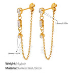 Zircon Inlaid Pendant Earrings