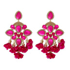 Bohemia Color Diamond Flower Earrings - Viexta