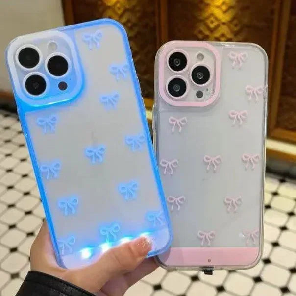 Pink And White Bowknot iPhone Case - Viexta
