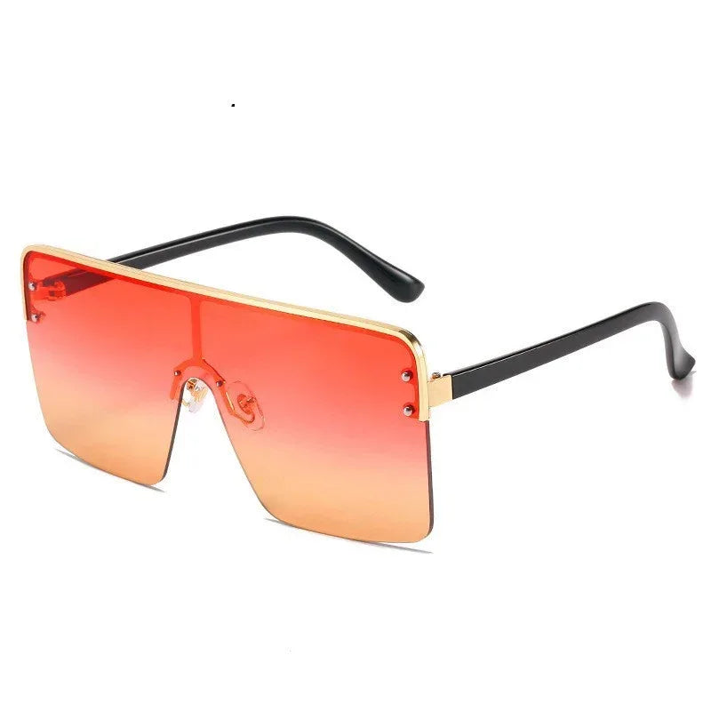 Fashion Big Frame Trend Metal Gradient Sunglasses - Viexta