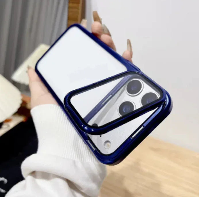 Full-coverage Lens Film Invisible Bracket iPhone Case - Viexta