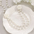 fairy-style-french-pearl-camellia-double-layer-necklace - Viexta