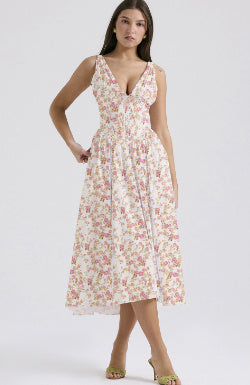 V-neck A-line Dresses With Pockets