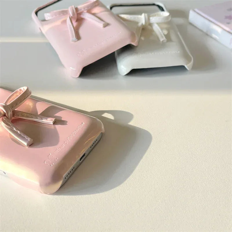 French-style Instagram 3D Solid-color Bow iPhone Case - Viexta