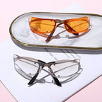 Frameless Trimming Oval Street Sunglasses - Viexta