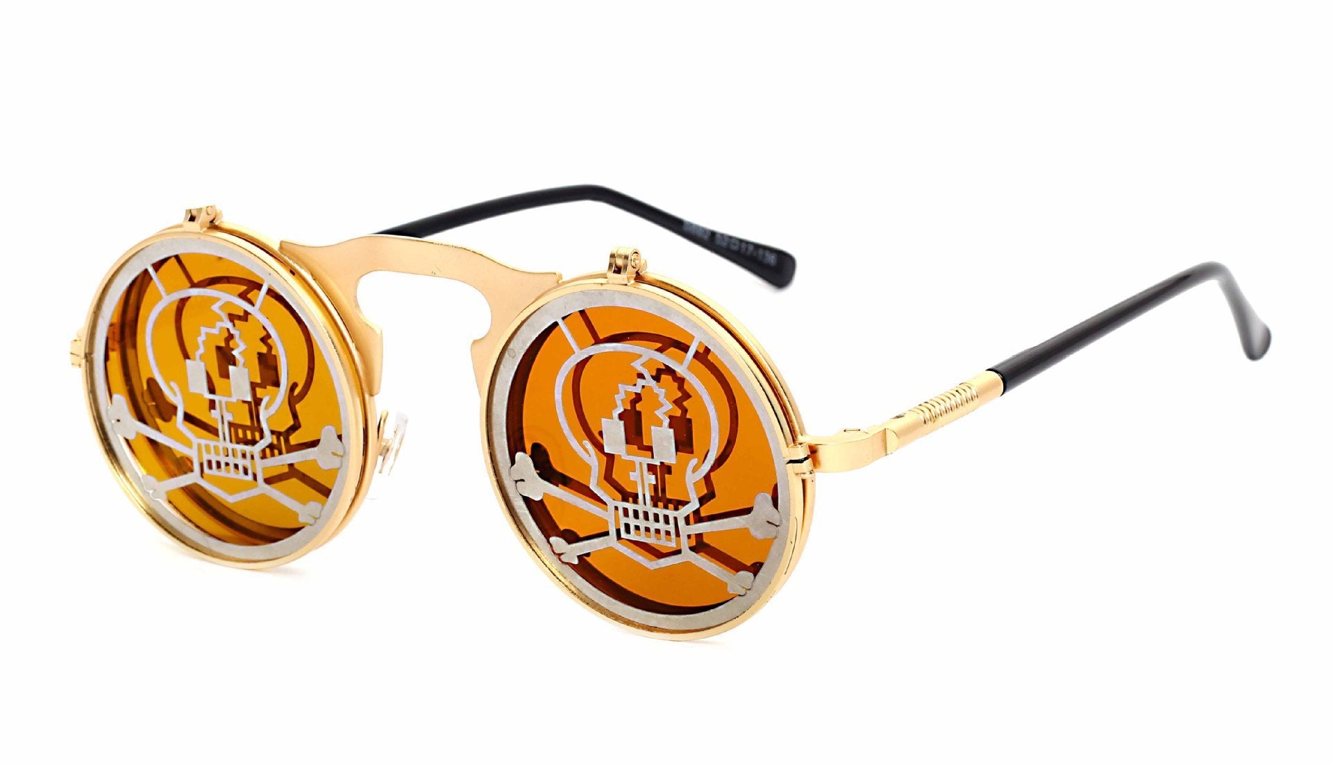 Men's Casual Retro Metal Punk Steam Flip Sunglasses