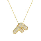 brass-zircon-bubble-letter-pendant-necklace - Viexta