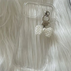 transparent-pearl-bow-pendant-iphone-case - Viexta