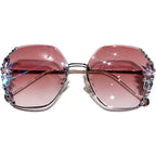 Rhinestone Purple Sunglasses - Viexta