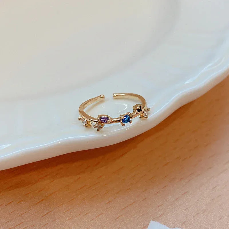 Micro Set Crystal Zircon Pearl Ring - Viexta
