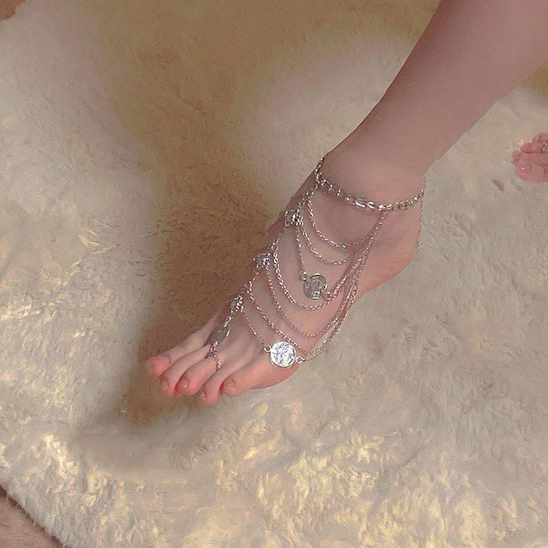 retro-multi-layer-tassel-anklet - Viexta