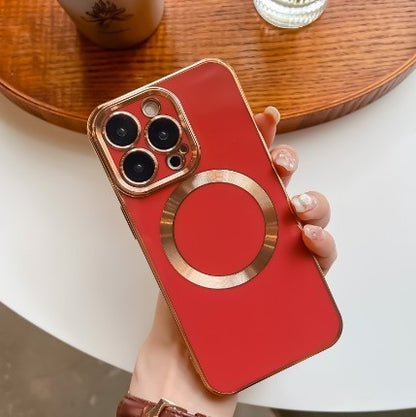 Solid Color Magnetic Lens Protector iPhone case