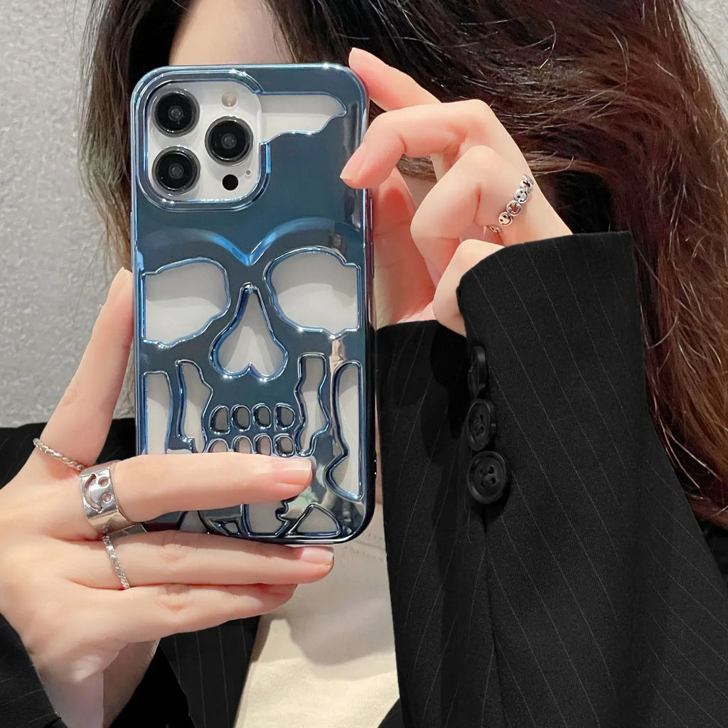 Luxury Plating 3D Skull Phone Case For I-Phone - Viexta