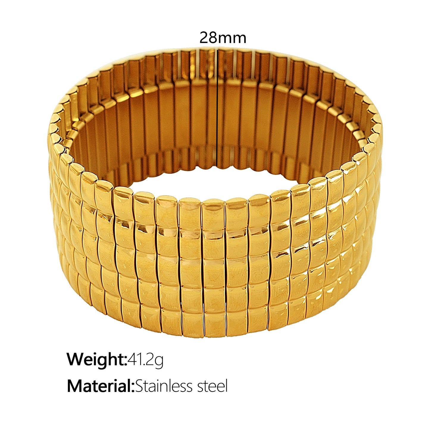 Stainless Steel Stretch Strap Retro Metal Bracelet