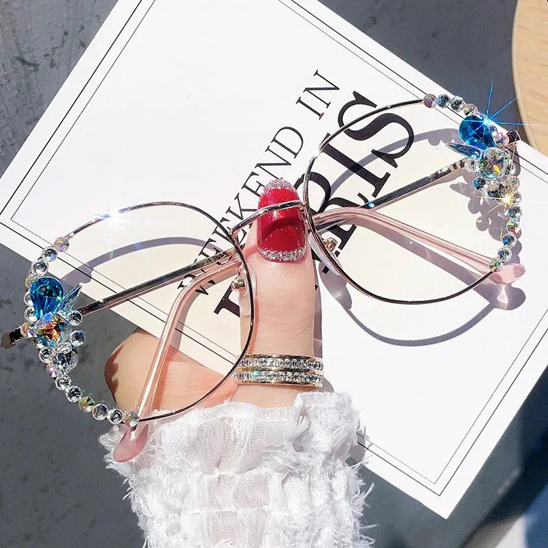 new-rhinestone-anti-blue-light-glasses - Viexta