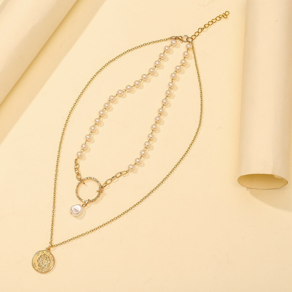 Double-layer Pearl Clavicle Chain