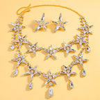 Banquet Double-layer Five-pointed Star Necklace Earrings