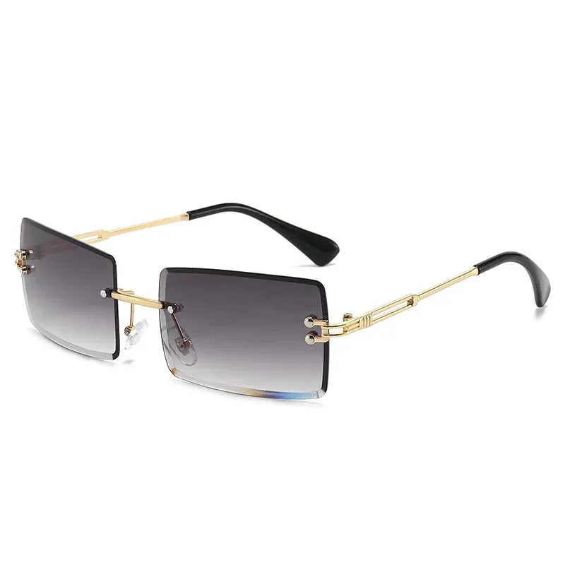 Women's Fashionable Rimless Cut Edge Gradient Sunglasses - Viexta