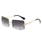 Women's Fashionable Rimless Cut Edge Gradient Sunglasses - Viexta