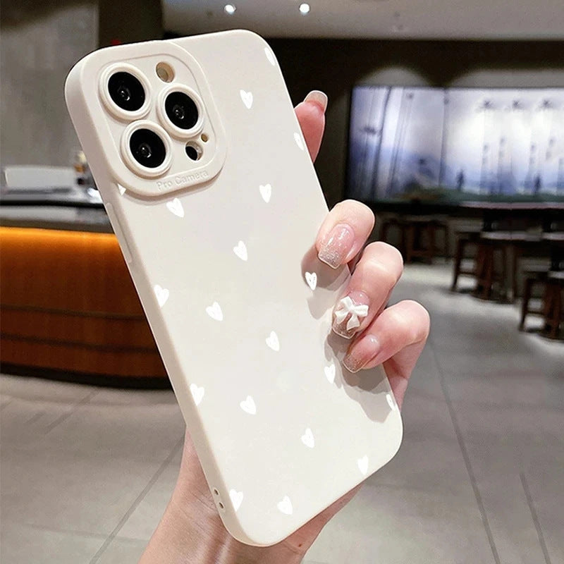 White Heart Mobile iPhone Shell