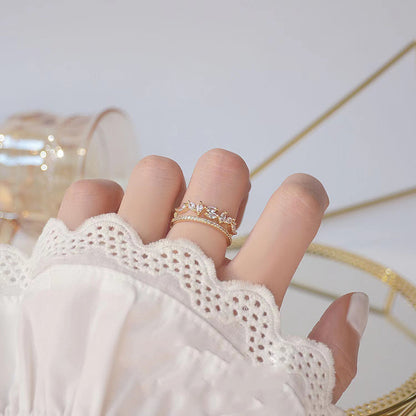 2piece Princess Vintage Niche Ring