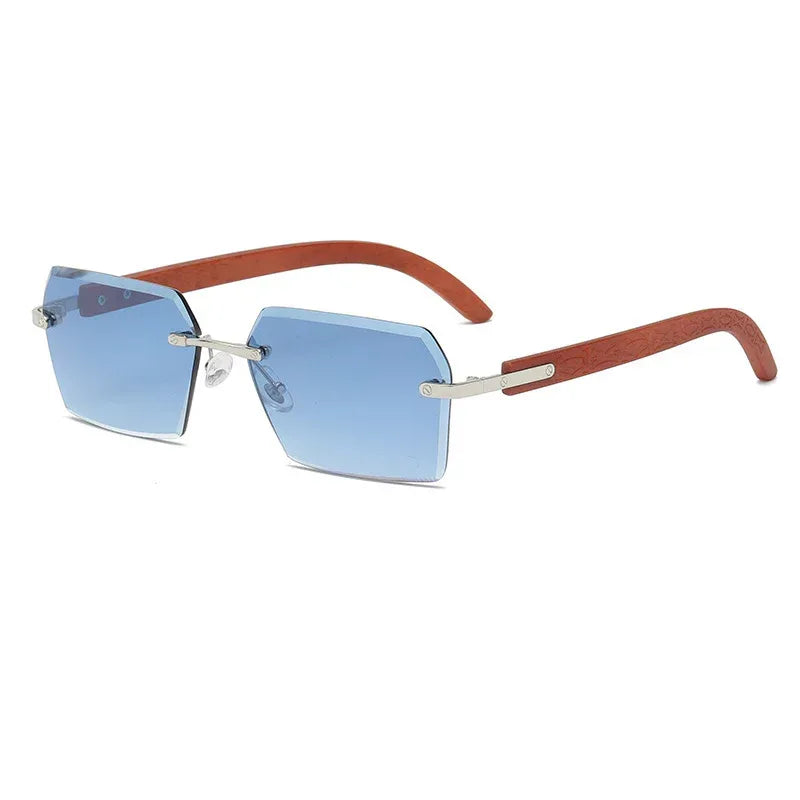 vintage-wood-grain-temples-cut-edge-sunglasses - Viexta