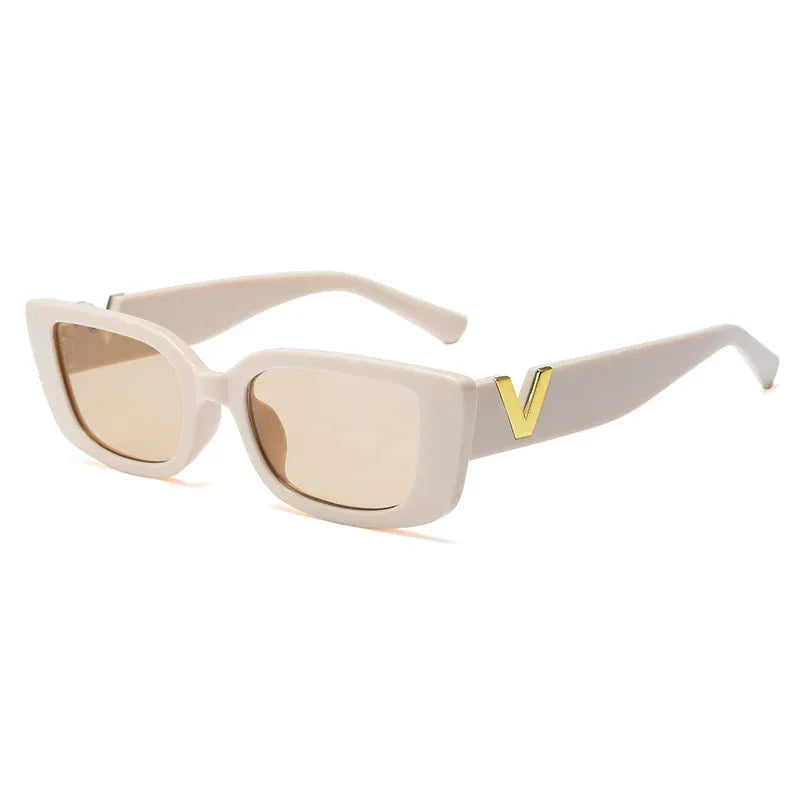 Square-rimmed Glasses White Frame Sunglasses - Viexta