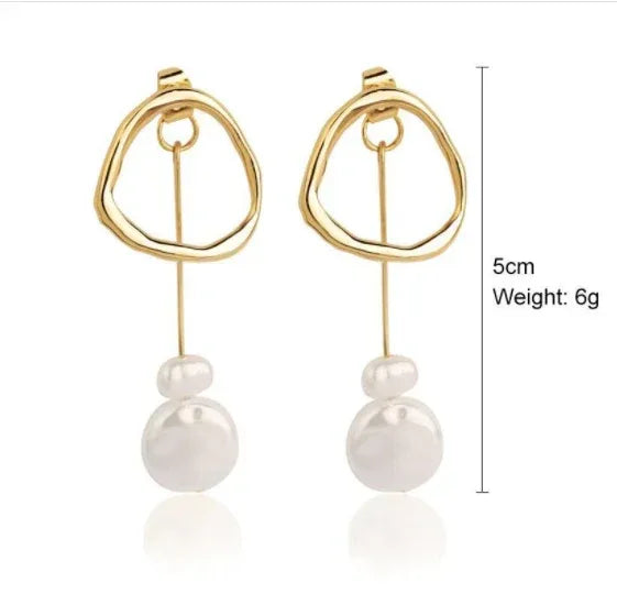 Korean Baroque Pearl Earrings - Viexta