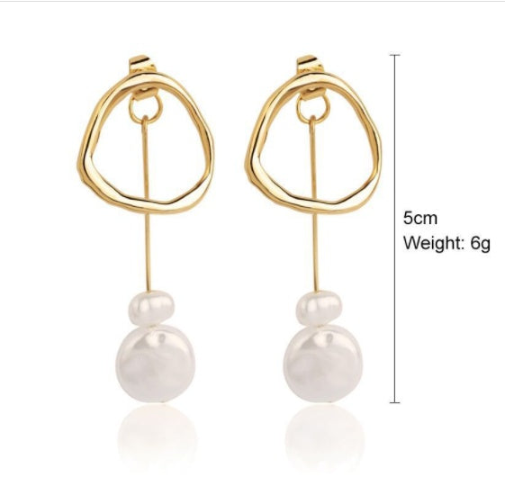 Korean Baroque Pearl Earrings