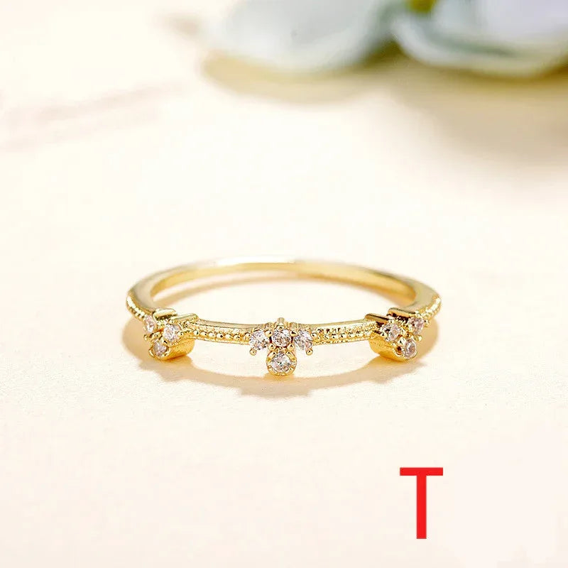 18k Inlaid Zircon Ring - Viexta