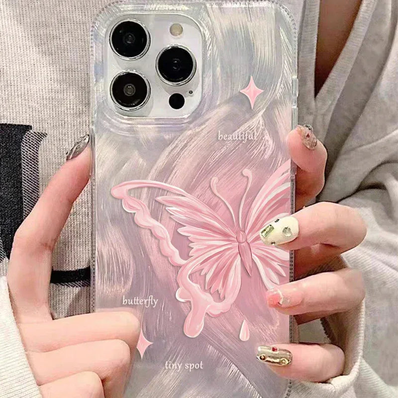 feather-yarn-butterfly-silicone-iphone-case - Viexta