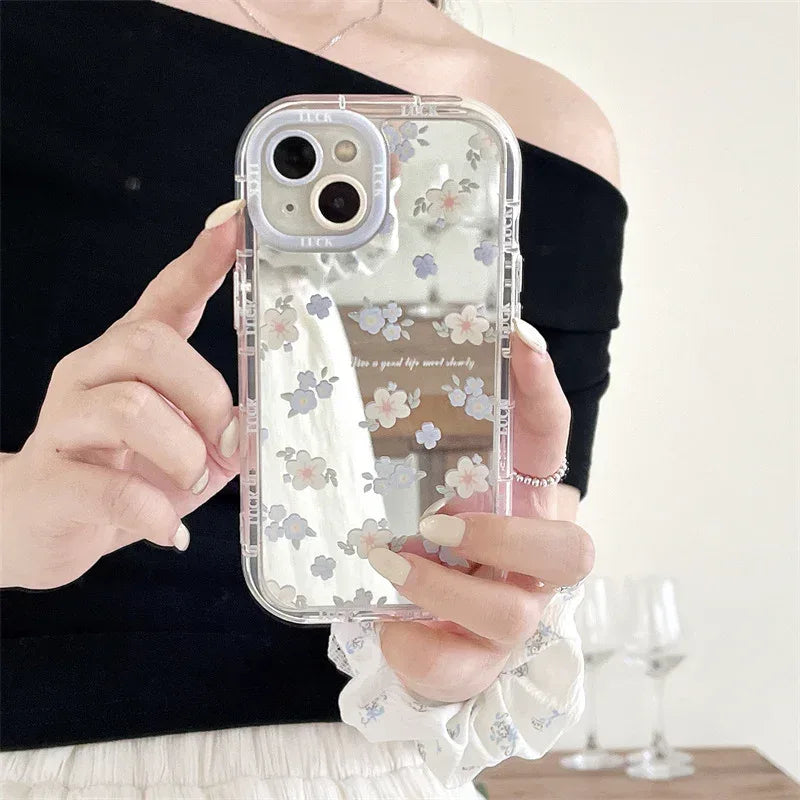 mirror-blue-flower-iphone-case - Viexta