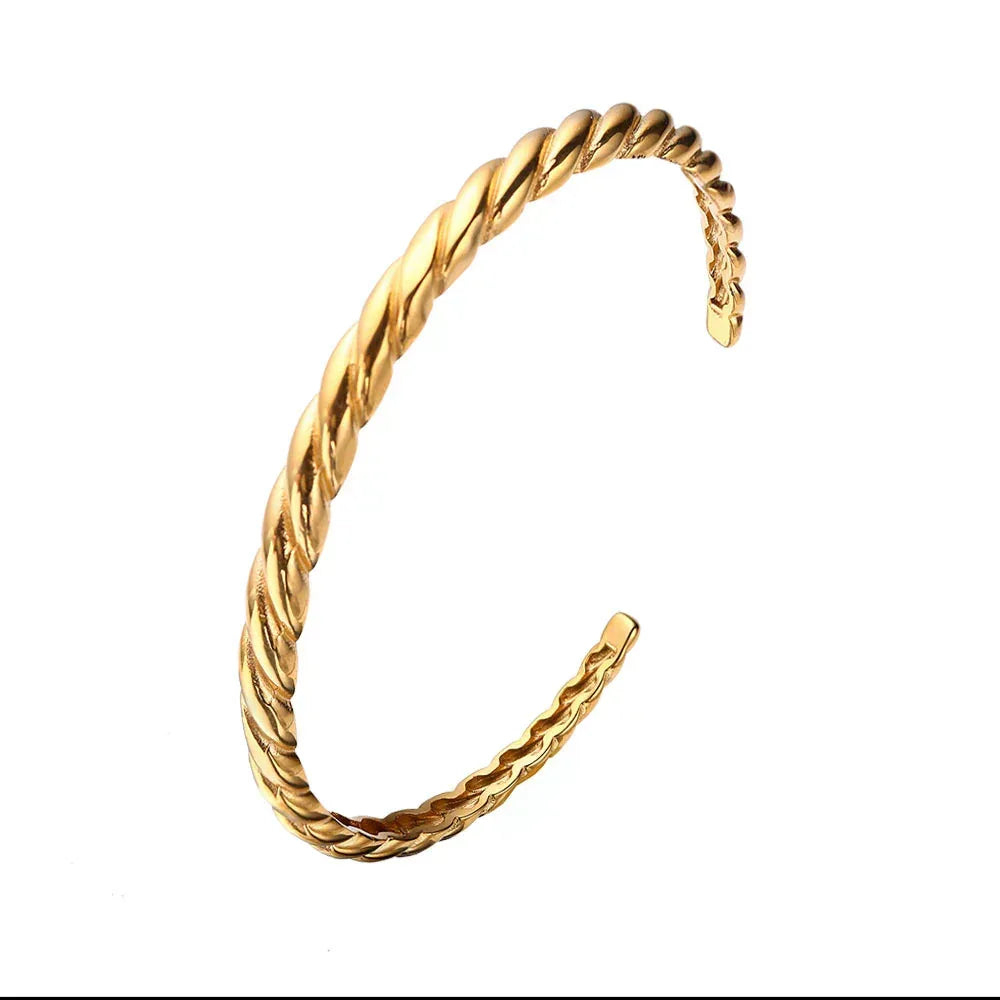 Irregular Wave Buckle Stainless Steel Kada - Viexta