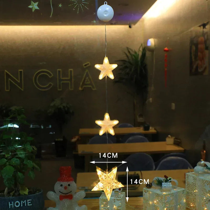 Christmas 3pcs LED Light Star Xmas Tree Hanging - Viexta