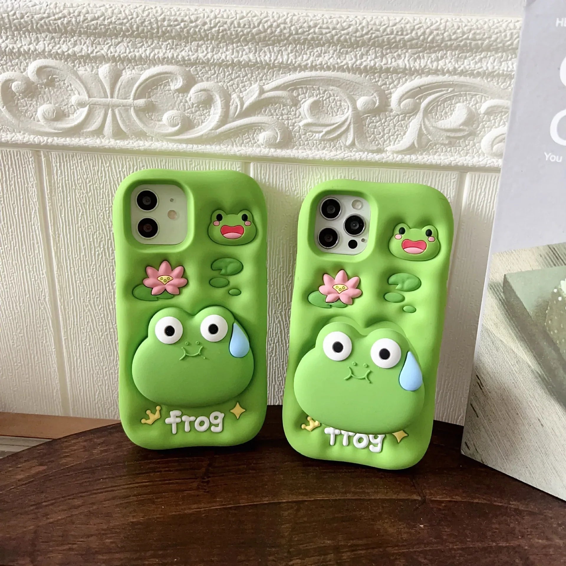 Cute Cartoon Sweaty Frog Silicone Phone Case