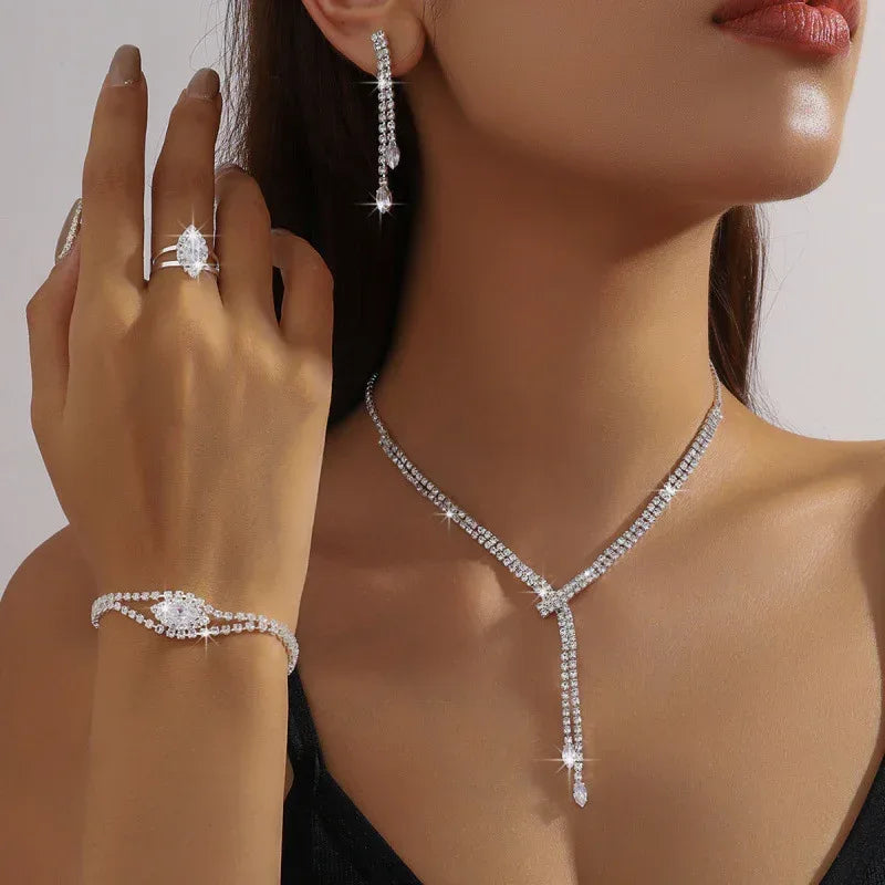 necklace-earring-bracelet-four-piece-set - Viexta