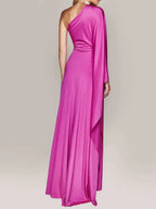 One Shoulder Twist Maxi Dress - Viexta