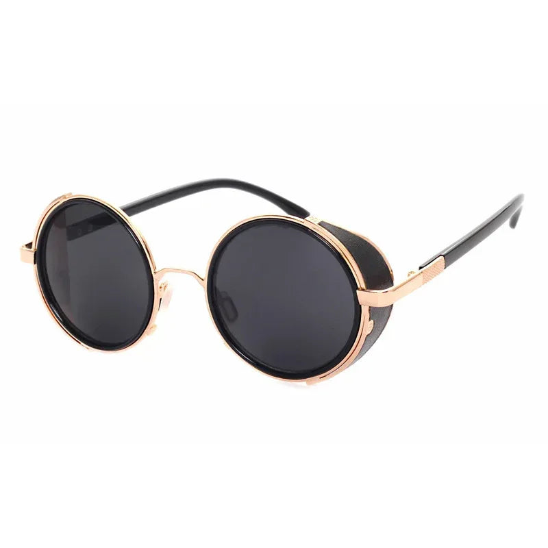 UV400 Retro Metal Round Frame Sunglasses - Viexta