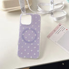 Polka Dot Magnetic Bracket iPhone Case - Viexta