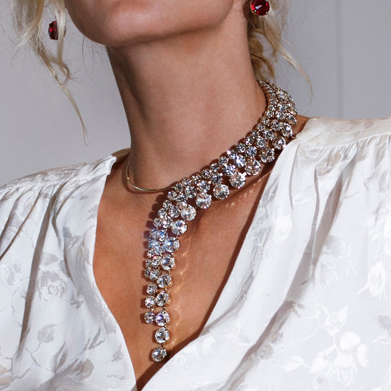 long-fringe-rhinestone-collar-multi-layer-necklace