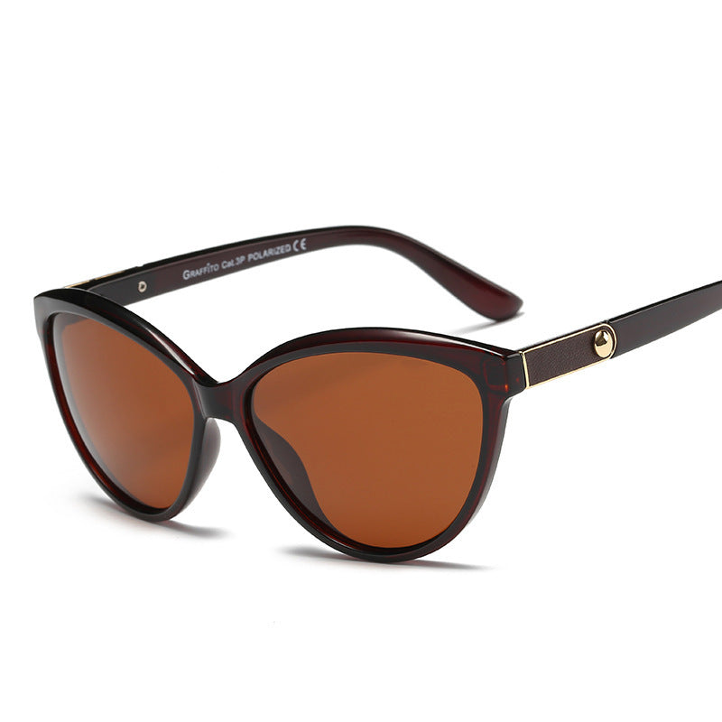 Personality Inlay Leather Polarized Sun Glasses