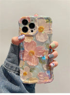 Silicone Drop-resistant Oil Painting Flower iPhone Case - Viexta