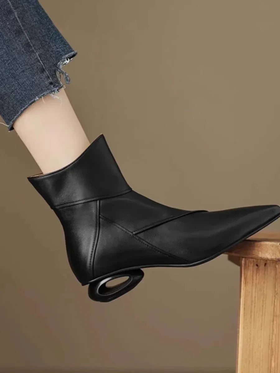 Chunky Heel Side Zip Short Tube Fashion Boots - Viexta