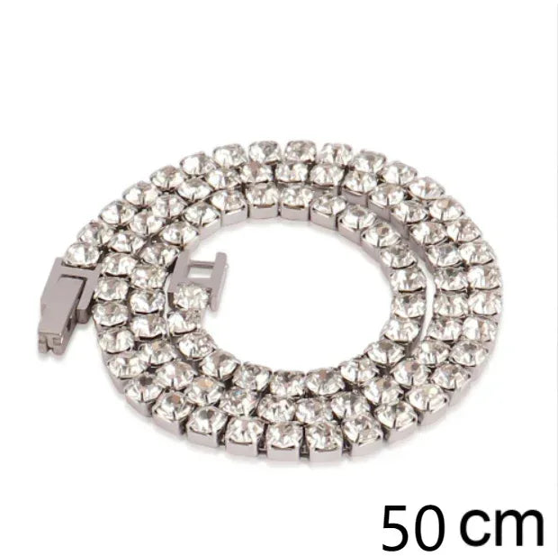 4mm Zircon Tennis Necklace In Stainless Steel - Viexta