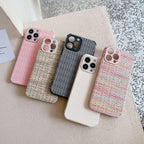 Retro Woven-pattern Leather iPhone Case - Viexta