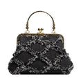 Denim Style Rhombus Clip Handbag - Viexta