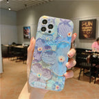 Oil Painting Purple And Blue Daisy Flower iPhone Case - Viexta