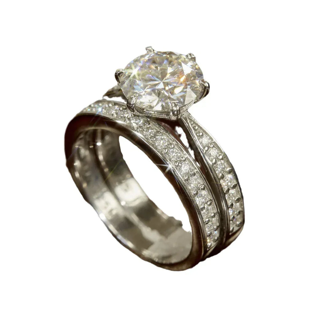 Layered Inlaid Zircon Ring - Viexta