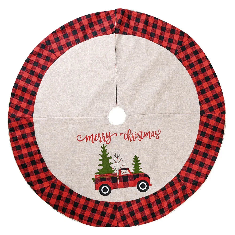 linen-tree-skirt-car-christmas-tree-120cm-christmas-decoration-tree - Viexta
