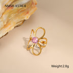 Stainless Steel Zircon Ring For Women